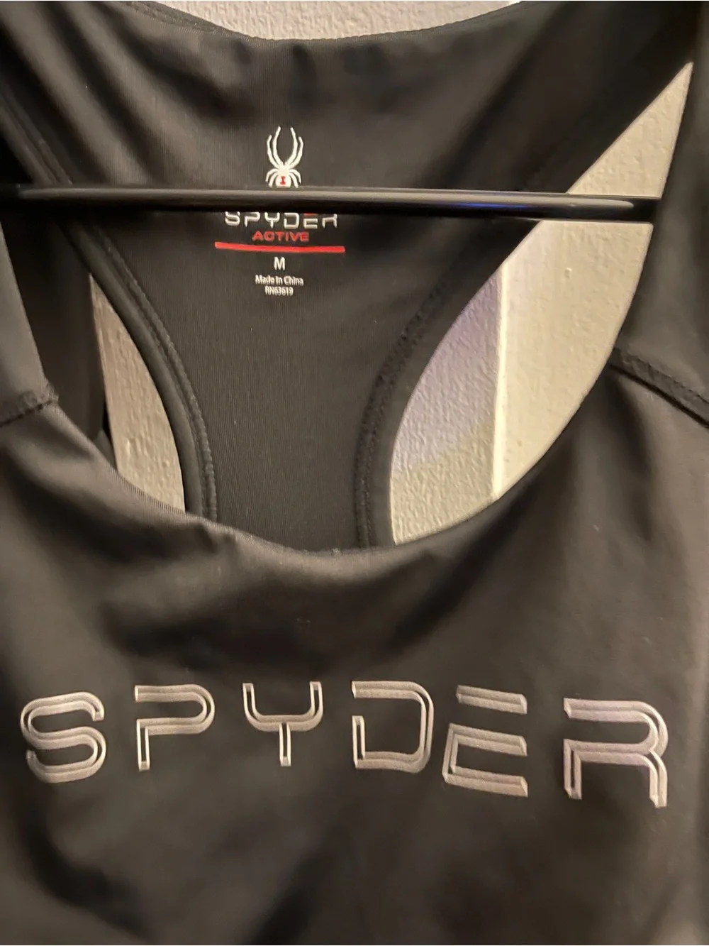 Spyder Women’s Black Racerback Sports Bra W/ Logo Size Medium NWOT